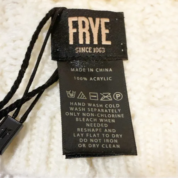 Frye One Size Cream Cable Knit Beanie Hat‎ NEW - Image 6