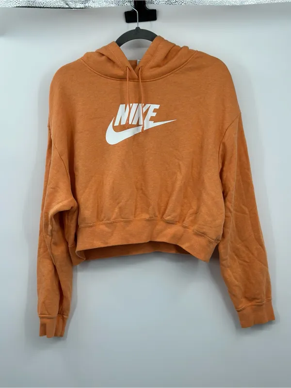Nike Sportswear Women’s‎ Oversized Crop Graphic Hoodie Orange Trance Size M - Image 3