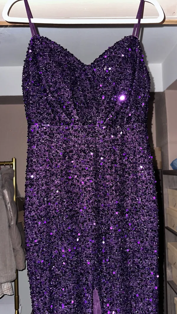 Miss Look Maxi purple sequin prom dress - Image 3