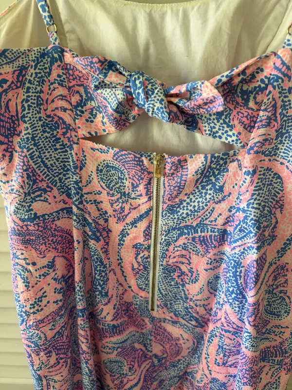Lilly Pulitzer Mini Dress Shift Blue Pink - Image 4