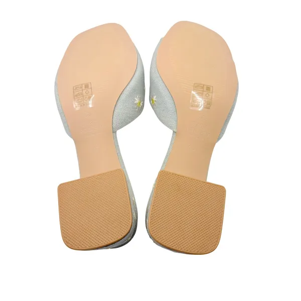 Oasis‎ Society Altar'd State Olive Denim Daisy Embroidered Mules Sandals New 7.5 - Image 10