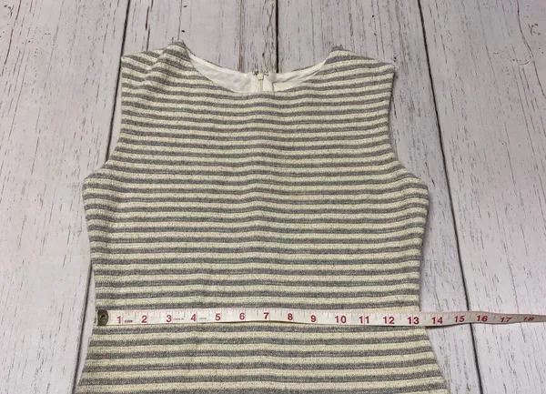 Kinette Textured Striped Gold Metallic Dress Size 6 - Image 5