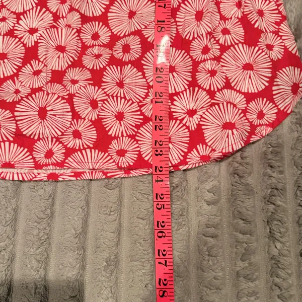 LOFT Red White Floral Sunburst Halter Neck Tie Back Blouse Top‎ NWT M - Image 5