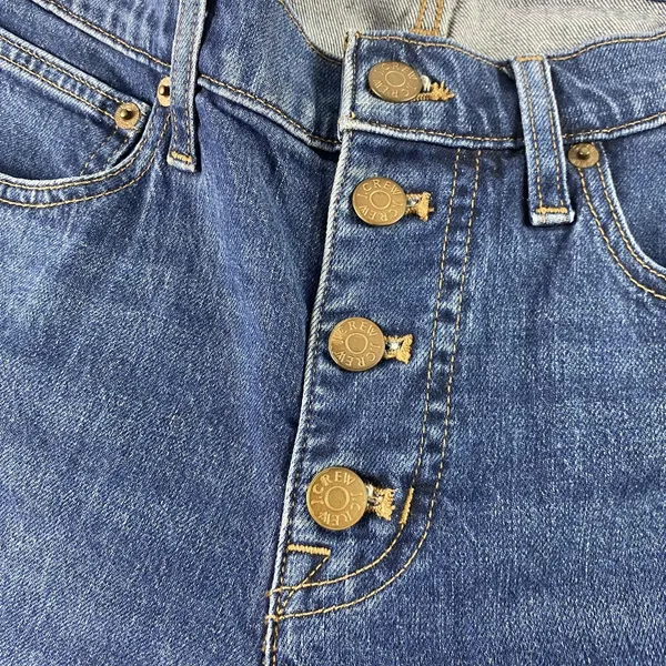 J Crew Jeans Womens‎ 27 Blue Mid-Rise Flare Crop Button Fly Stretch Denim Casual - Image 2