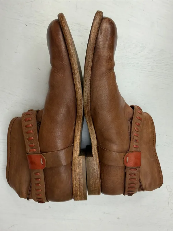 Alberto Fermani Soft Slouchy Leather Ankle Boots with Harness Strap Detail - Image 6