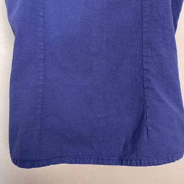 Manta Tank Top Pin Tuck‎ Button-Up Size Medium Women Indigo Blue Sleeveless Boho - Image 7