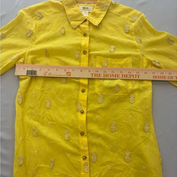 Anthropologie Maeve Yellow Embroidered Shirt‎ - Image 6