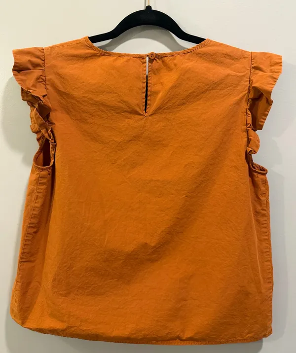 Mare Mare X Anthropologie Aimee Ruffle Cap Sleeve Blouse Terracotta - Image 6