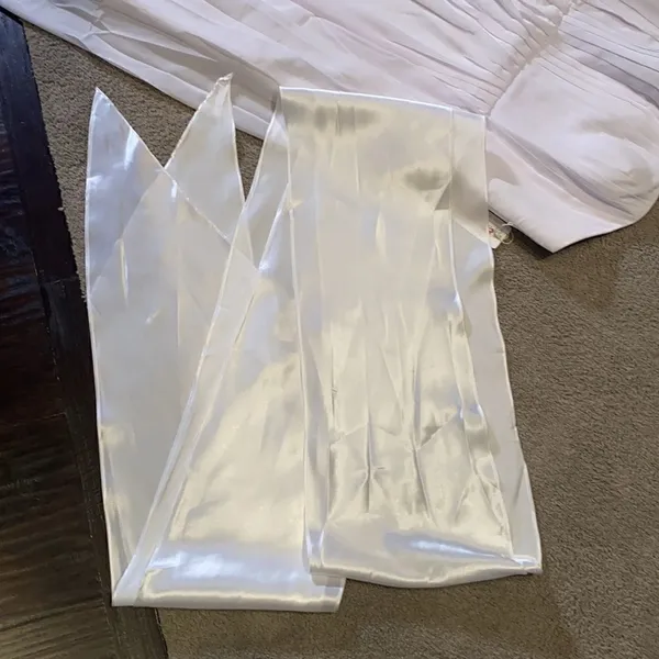 Women’s Elegant White Strapless Full Length Chiffon Prom Party Formal Dress XXXL - Image 5