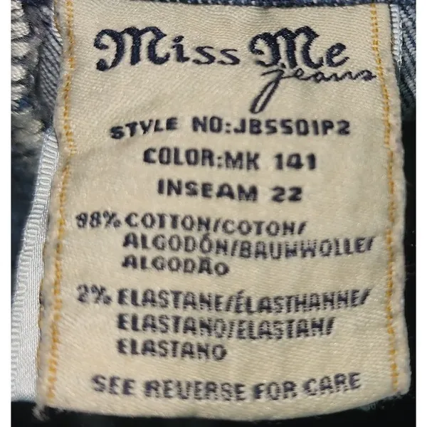 Miss Me Jeans Boyfriend Capri Womens 25 Studed Edgy‎ - Image 2