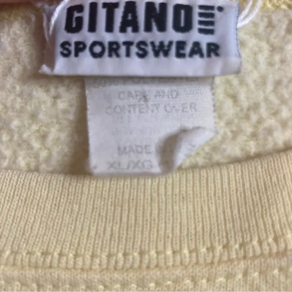 Vintage Gitano Butter Yellow Rockport Mass Crewneck Sweatshirt Size XL - Image 5