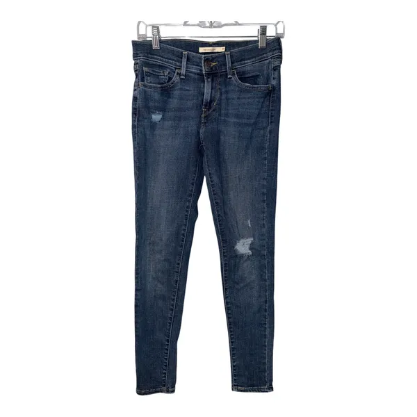 Levi's Womens 701 Super Skinny Distressed Jeans, Size 27 - Image 2