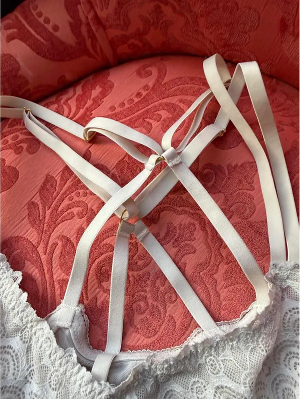 Aerie Cream Lace Bralette with Double Straps - Image 6
