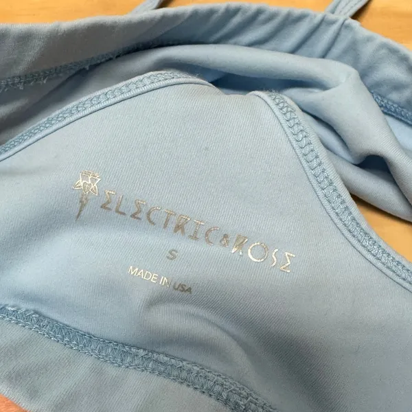 Electric &‎ Rose Women's Light Blue Racerback Sports Bra Size Small Made in USA - Image 4
