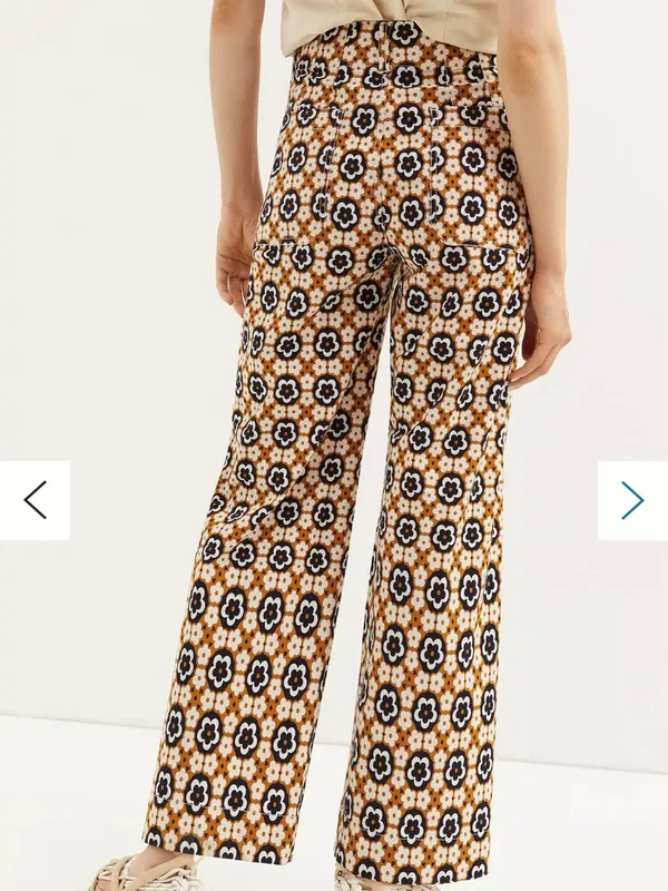 Anthropologie Maeve Colette Cropped Wide Leg Pants Mod Floral Womens 25 - Image 4