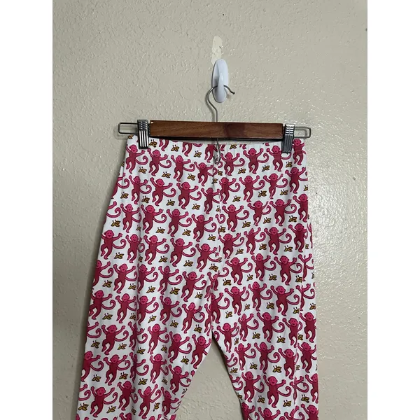 Roller Rabbit Pink Monkey Pajama Pants Womans XS 100% Pima Cotton Made in Peru - Image 6