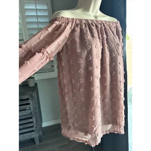 NWT: Rose Womens off the shoulder dotted‎ blouse - Image 3