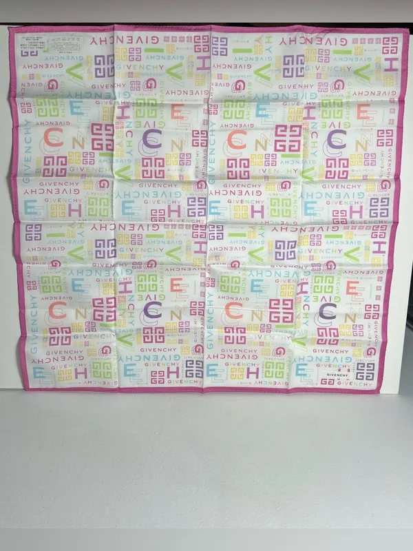 Givenchy 4G Logo Multicolor Pastel Vintage Cotton Handkerchief Bandana Scarf - Image 3