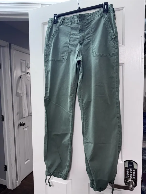 AMERICAN EAGLE OUTFITTERS Sage Green Drawstring Hem Pants - Image 2