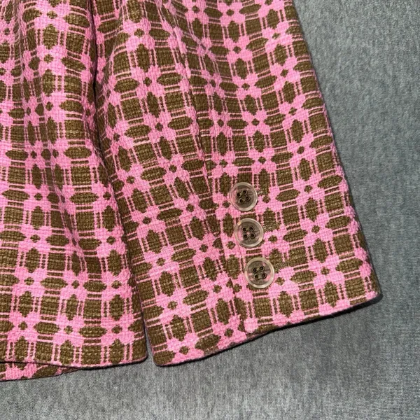 Express Women's‎ 3 Button Pink Brown Tweed Blazer Jacket Size 8 - Image 4