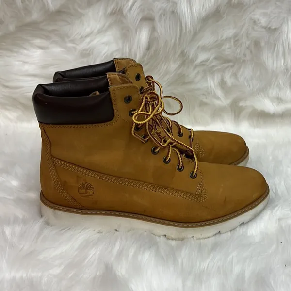 Keeley Field Timberland Lace‎ Up Wheat Nubuck Boots A18 - Image 4