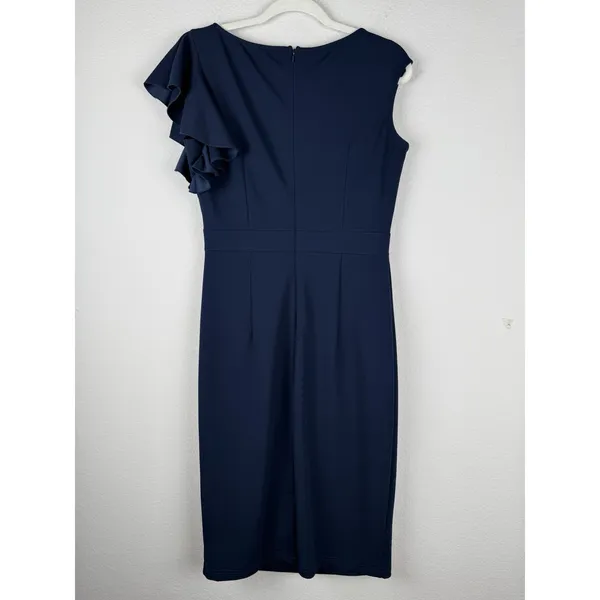 Aisize Vintage Redefined Blue Pinup Ruffle‎ Sleeve Pencil Dress Women's Size L - Image 7