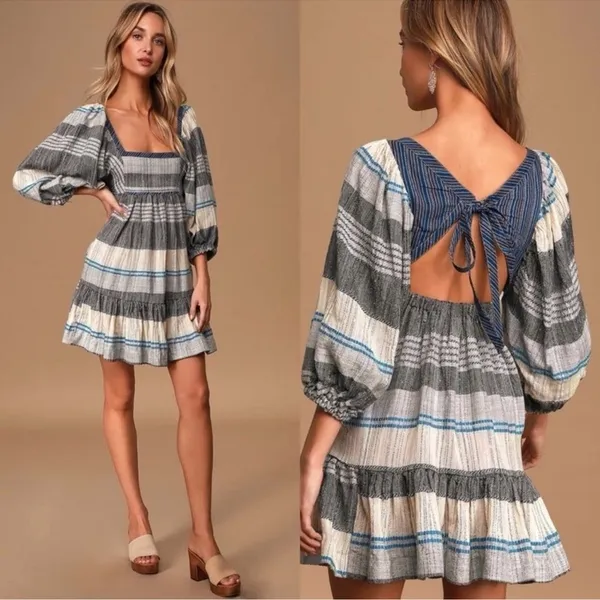 Free People Peasant Mini Dress size Medium - Image 2