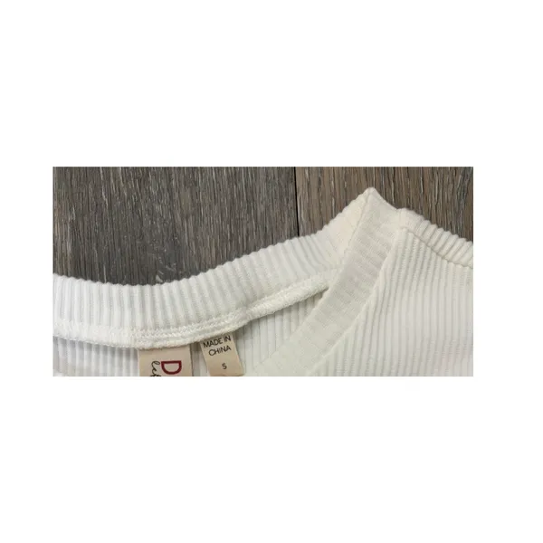 Anthropologie Dolan Top Small White Ribbed Sheer Puff Sleeve Blouse Romantic - Image 6