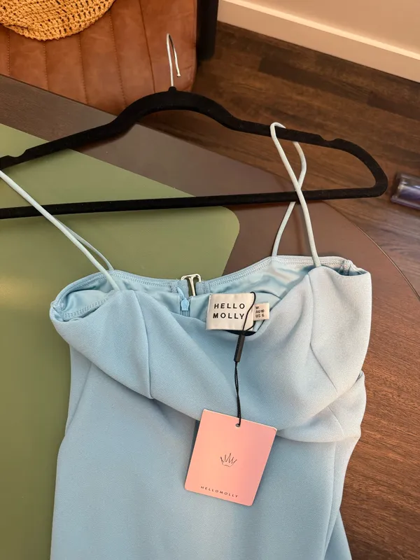 Hello Molly Swerve Through Midi Dress Blue - Image 6