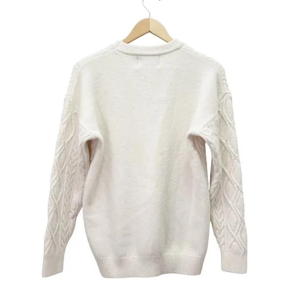 Aelfric Eden Cream Cable Knit 90s Fisherman Sweater Size XS Rory Gilmore Style - Image 3