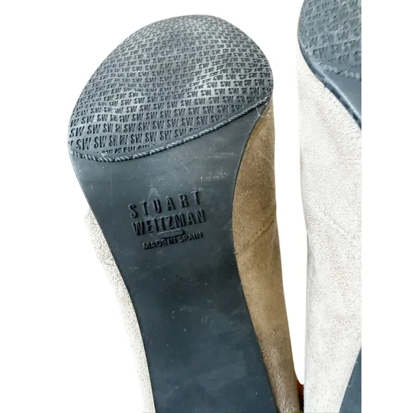 Stuart Weitzman Landmark Gray Over the Knee Suede Heeled Boot EU 36 - Image 5