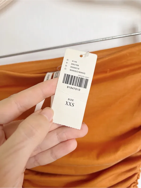 Anthropologie • The Gabbie Strapless Ruched Tube Dress jersey knit Mango orange - Image 6
