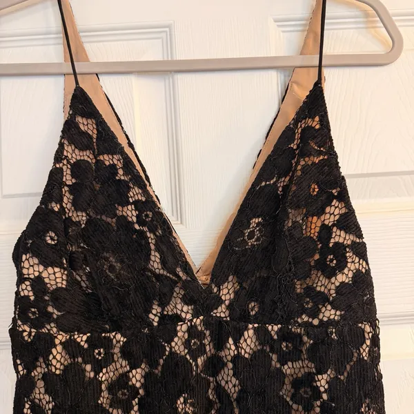 Free People Sz‎ 2 Dangerous Love Mini Dress Black Lace WhimsiGoth Dark Fairycore - Image 6