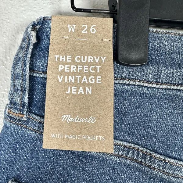 NEW Madewell The Curvy Perfect Vintage Jeans Womens 26 Medium Wash Straight Leg - Image 5