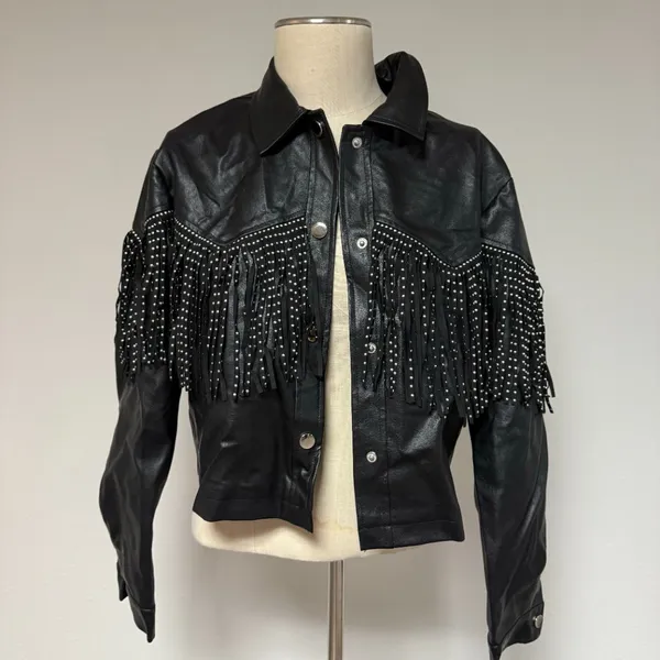 Beavely Fringe Jacket Black Size L - Image 2
