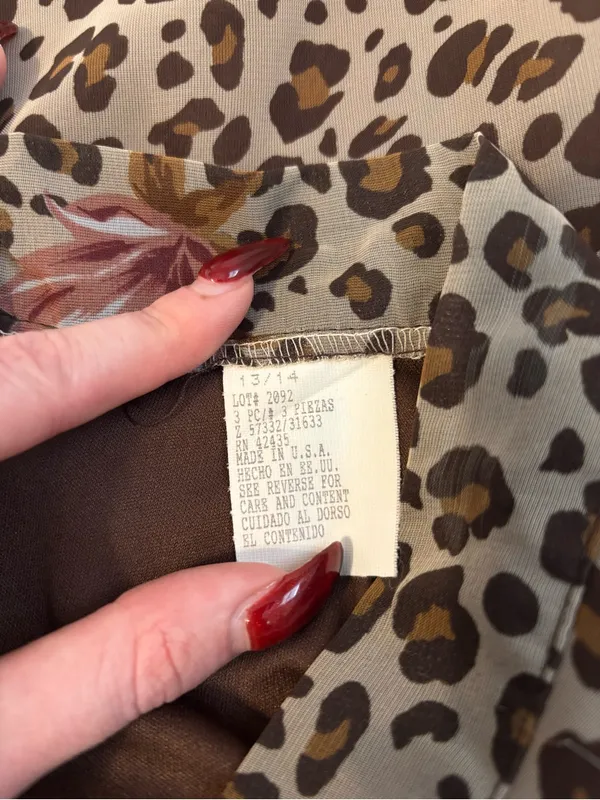 Vintage Floral Cheetah Skirt - Image 5
