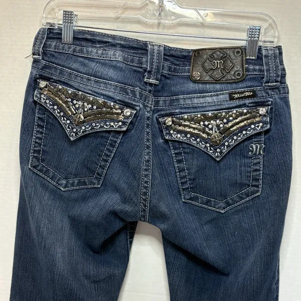 Miss Me Jeans JP5489B2 Boot Cut Distressed Size 29 Color DK131 Y2K Embroidered - Image 5