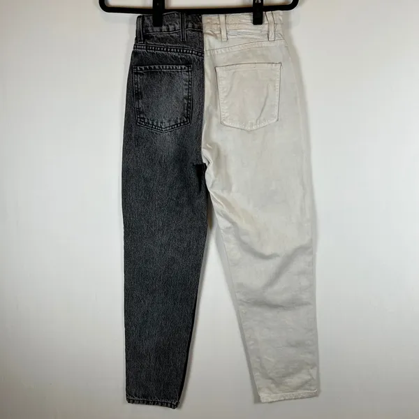 REVICE Two Tone Jeans High Waisted Denim Color Block Grunge‎ Women's Size 26 - Image 2