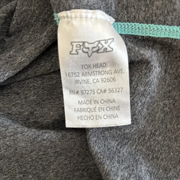 Fox Head Hoodie Top Womens Large Gray Long Sleeve Zip Pocket Graphic Lightweight - Image 12