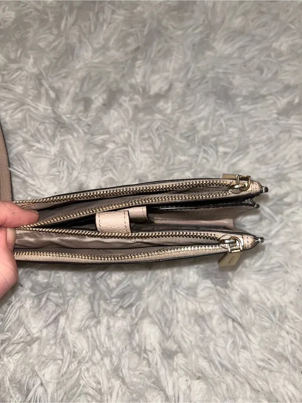 Michael Kors pebbled leather wristlet wallet pinkish tan with gold-tone hardware - Image 7