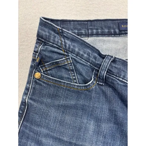 Rock & Republic Women Size 12 Bootcut Blue Jeans Medium Wash Embellished Pockets - Image 7
