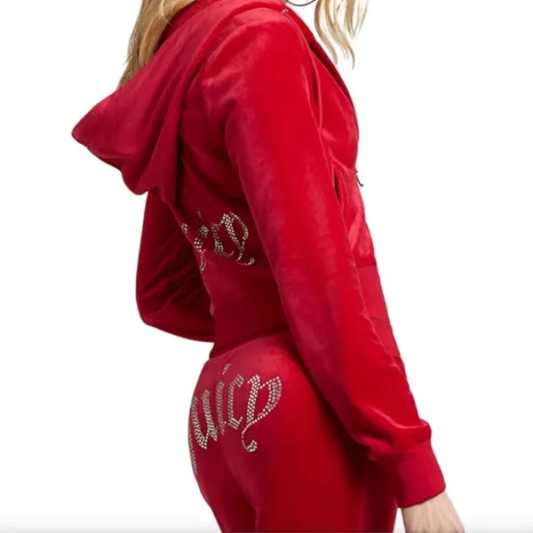 Juicy Couture Velour Flash Red Tracksuit - Image 8