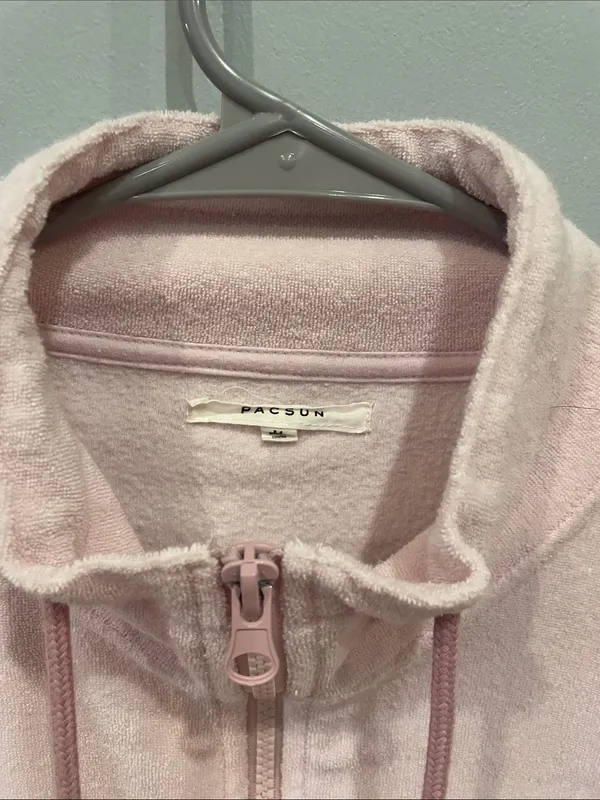 Cropped Half-Zip Pullover Sweatshirt in Light Pink pacsun medium - Image 2