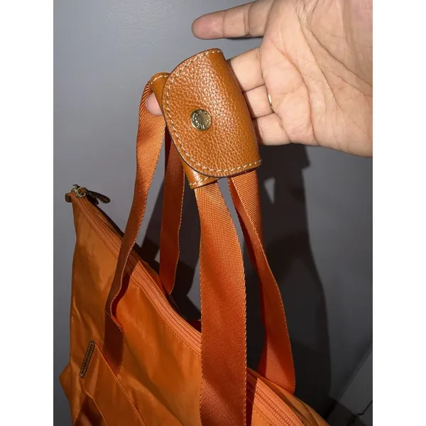 BRIC'S $210 Large‎ X Travel Deluxe Weekender Duffle Bag Orange Nylon Leather 22" - Image 5