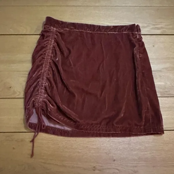 Free People Vivienne Velvet Orange skirt 8 crushed velvet rust orange - Image 2