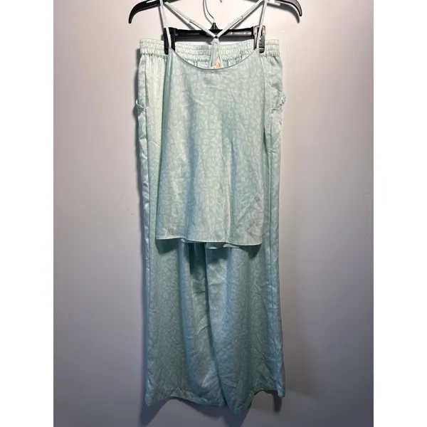 Brand New State of Day Women's Size Small Light Wash Green 2 Piece Lounge Set - Image 2