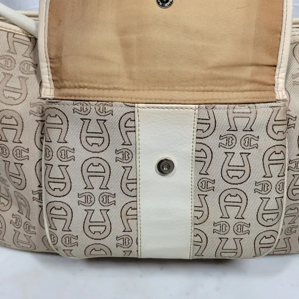 Vintage Etienne Aigner Monogram Logo Tote Shoulder Bag Large Office Pockets - Image 7
