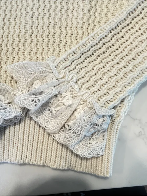 Lace Knit Sweater size small - Image 7
