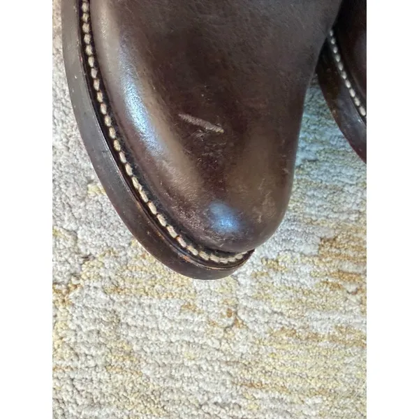 Frye Jane Stitch Boots Womens Sz 7 Brown Leather Riding Knee High Block Heel - Image 8