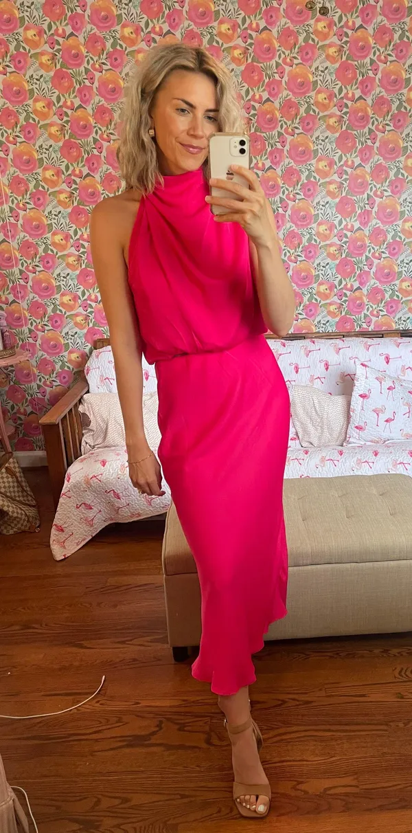 Two Piece Pink Dress - Image 2
